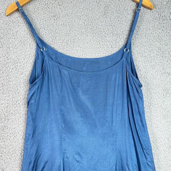 Noa Noa Slip Dress Womens Sz M Blue Sleeveless Spaghetti Strap Feminine Romantic - Picture 10 of 13